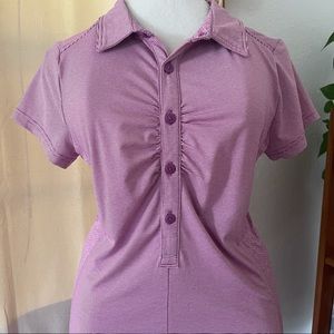 Prana Pink Polo Dress Striped Size Small